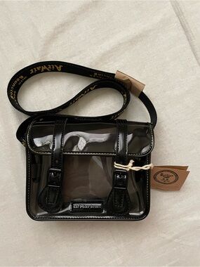 Dr. Martens Clear Mini Satchel Transparent crossbody bag black yellow strap